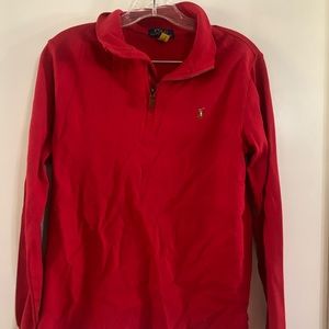 Boys Polo Ralph Lauren long sleeve 1/4 zip pullover. Red XL 18-20